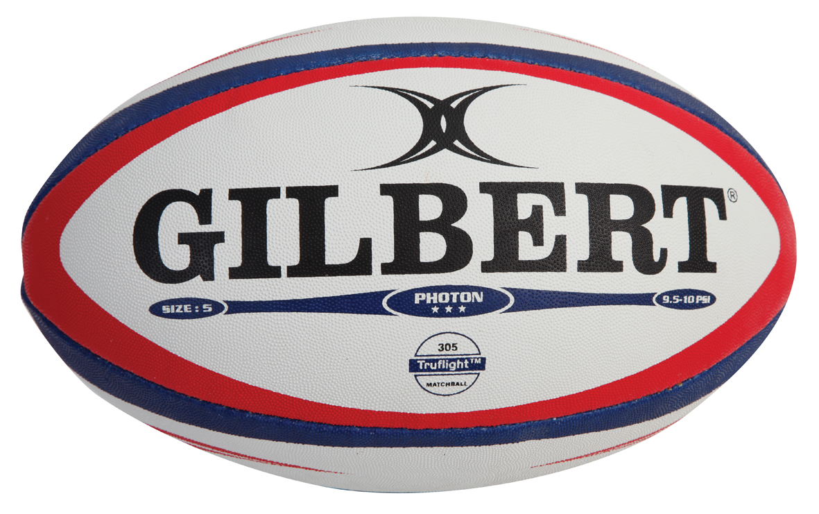 Ballon rugby Gilbert- Photon Ciel/bleu@@Rouge/Bleu Bleu